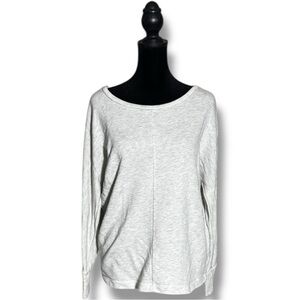 GAP Women's Light Gray Long Sleeve Scoop Neck Loose Fit Simple Sweatshirt